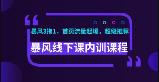 暴风线下课内训课程(暴风3拖1，首页流量起爆，超级推荐)