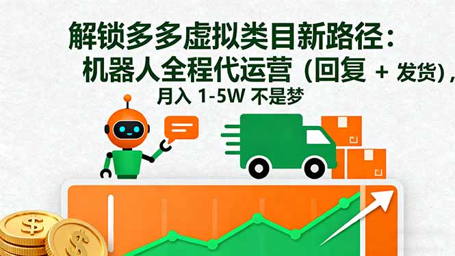 解锁多多虚拟类目新路径：机器人全程代运营(回复 + 发货