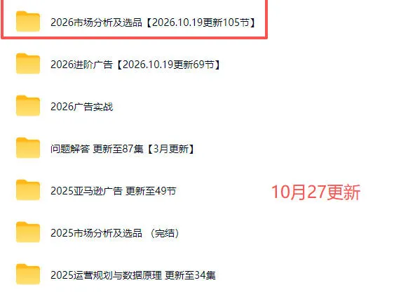 2026亚马逊跨境电商实战教程-更新1027，从市场分析、AI智能选品到广告投放、店铺运营及盈利增长全流程教学