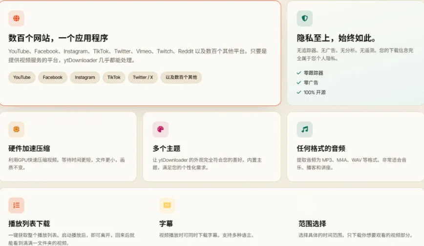 YouTube、B站超100+平台视频免费下载,超级好用,多平台免费开源热门视频下载器ytDownloader 4 YouTube、B站超100+平台视频免费下载,超级好用,多平台免费开源热门视频下载器ytDownloader