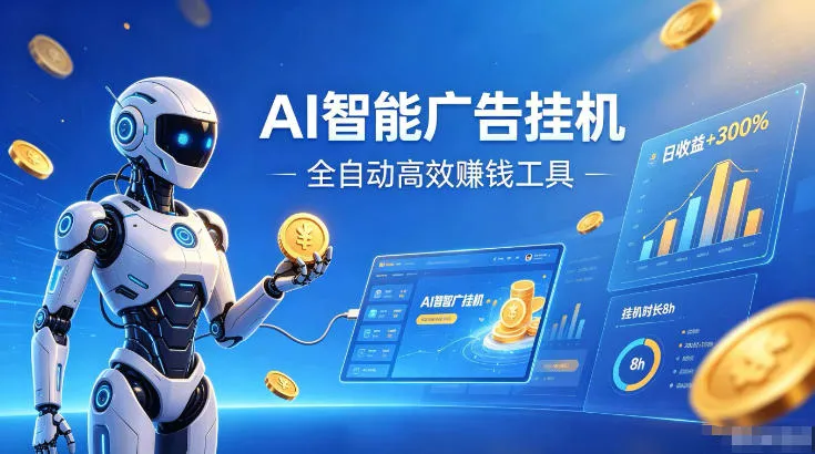 AI智能广告挂G，在家自动賺收益，全程无需人工操作、不用直播、不用拉人【揭秘】