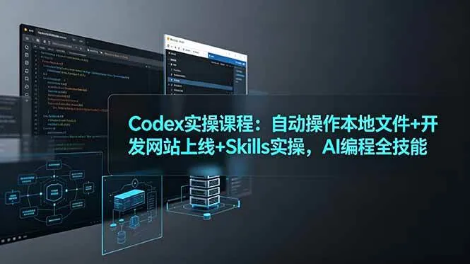 (19009期)Codex实操课程:自动操作本地文件+开发网站上线+Skills实操,AI编程全技能