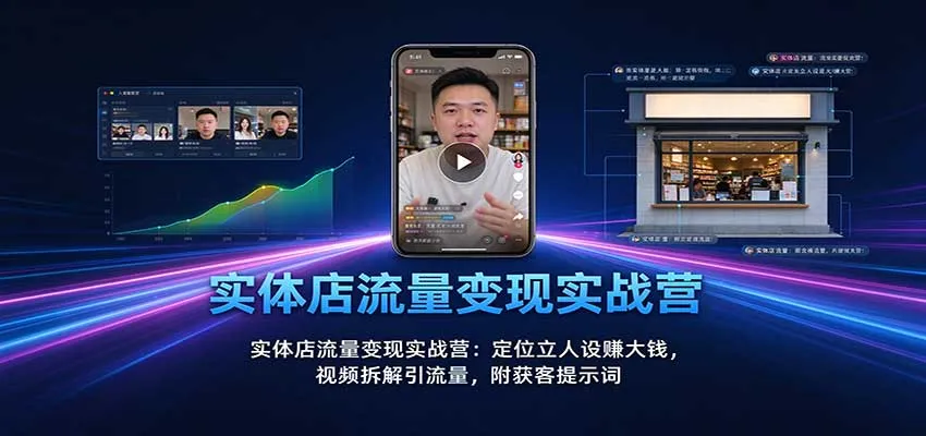 实体店流量变现实战营：定位立人设赚大钱，视频拆解引流量，附获客提示词