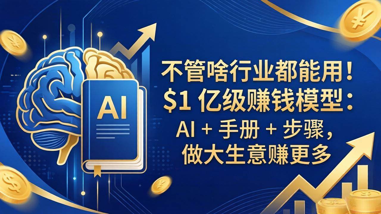 （18055期）不管啥行业都能用！$1 亿级赚钱模型：AI + 手册 + 步骤，做大生意赚更多