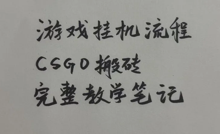 游戏挂G全流程笔记分享，CSGO游戏搬砖，小白看了当天学会见收益【揭秘】