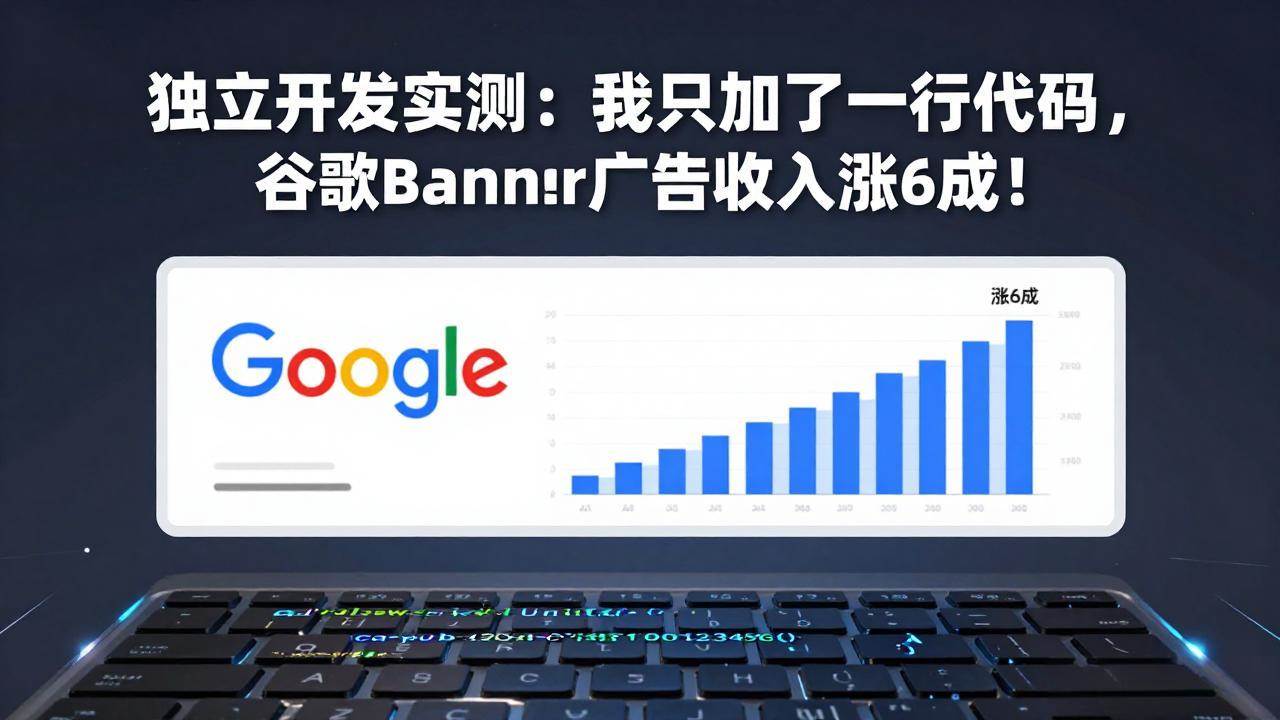 (17574期)付费文章:独立开发实测:我只加了一行代码,谷歌Banner广告收入涨6成!