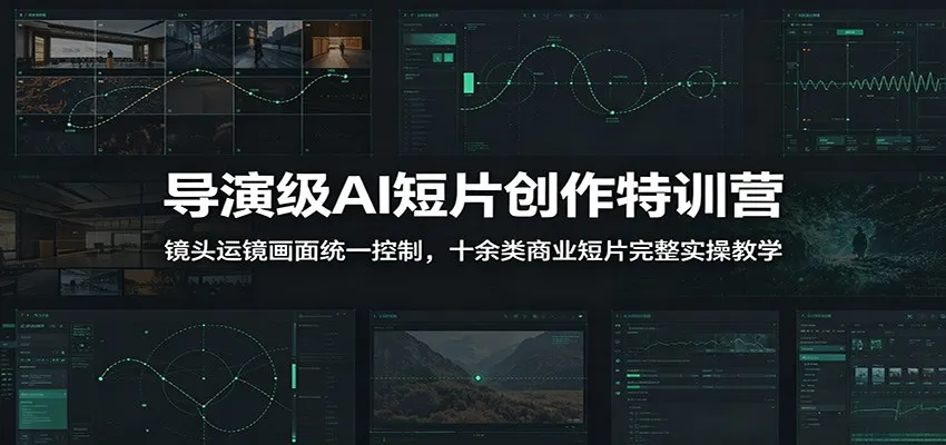 导演级AI短片创作特训营：镜头运镜画面统一控制，十余类商业短片完整实操教学（更新）