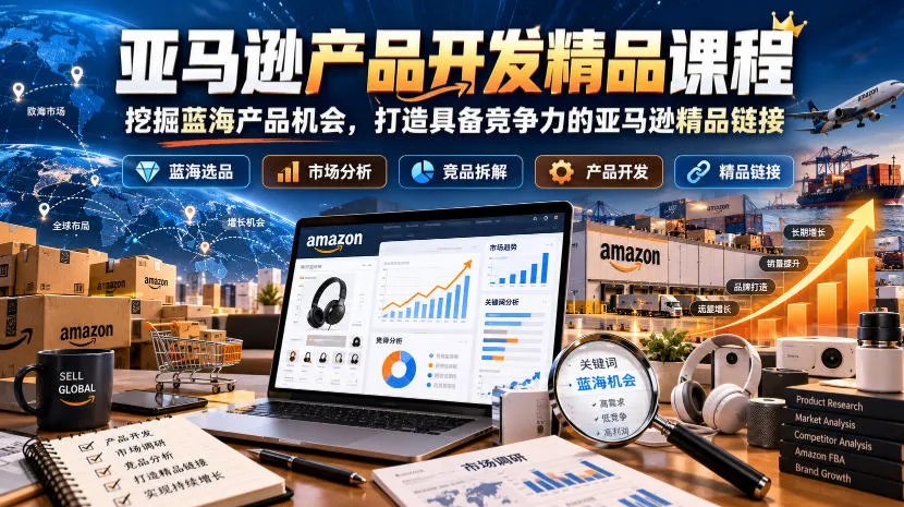 亚马逊产品开发精品课程，挖掘蓝海产品机会，打造具备竞争力的亚马逊精品链接