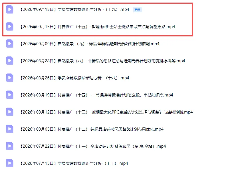 2026淘宝电商终局之战VIP课-更新1015：自然搜索+直通车+无界+精准人群，系统掌握测款动销与全店推广布局方法