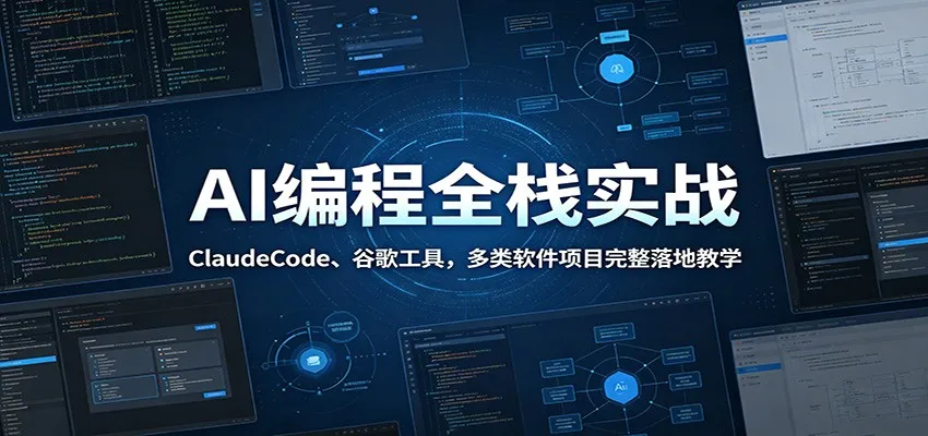 AI编程全栈实战:ClaudeCode、谷歌工具,多类软件项目完整落地教学