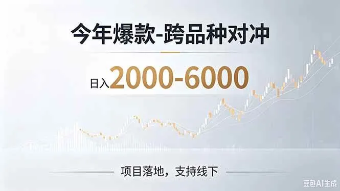 （19150期）2026创业新风口—跨品种对冲震撼首发！日收益2000-6000+，项目绿色长久，安全稳健