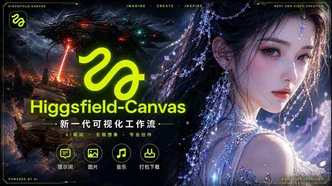 (18502期)Higgsfield Canvas AI视频制作详解,节点式工作流搭建,重构新式视频创作完整教程 (18502期)Higgsfield Canvas AI视频制作详解,节点式工作流搭建,重构新式视频创作完整教程