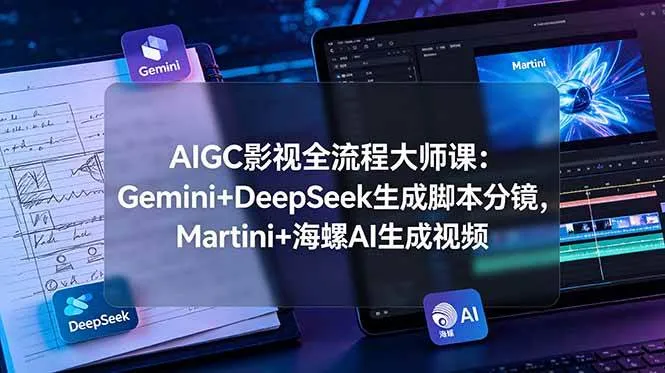 (19008期)AIGC影视全流程大师课:Gemini+DeepSeek生成脚本分镜,Martini+海螺AI生成视频