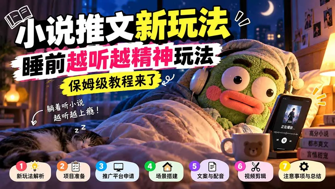 小说推文新玩法，睡前越听越精神玩法，保姆级教程来了 1