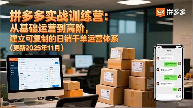 (16700期)拼多多实战训练营:从基础运营到高阶,建立可复制的日销千单运营体系(更新11月) (16700期)拼多多实战训练营:从基础运营到高阶,建立可复制的日销千单运营体系(更新11月)