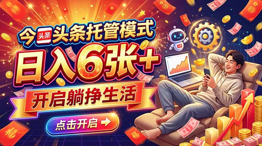 今日头条AI托管模式,每天5分钟,最高月入5000+,操作超简单,零门槛 1 今日头条AI托管模式,每天5分钟,最高月入5000+,操作超简单,零门槛 1