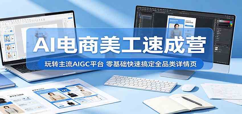 AI电商美工速成营:玩转主流AIGC平台,零基础快速搞定全品类详情页
