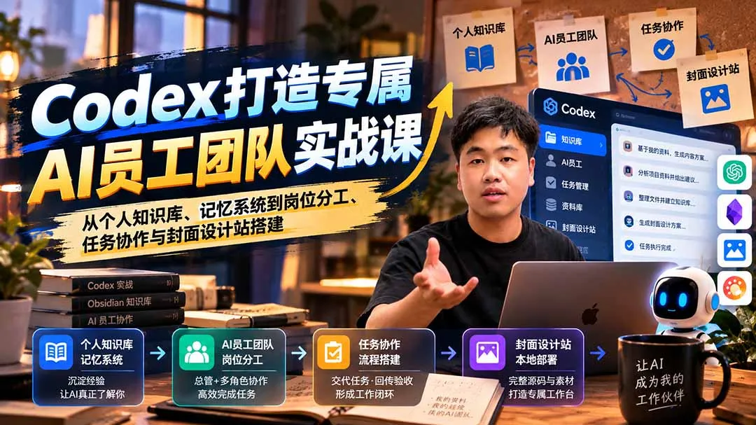 【无水印】Codex打造专属AI员工团队实战课：从个人知识库、记忆系统到岗位分工、任务协作与封面设计站搭建 1
