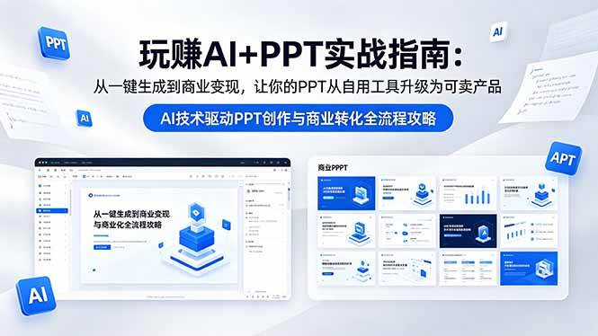(18448期)玩赚AI+PPT实战指南-更新5月13:从一键生成到商业变现,让你的PPT从自用工具升级为可卖产品