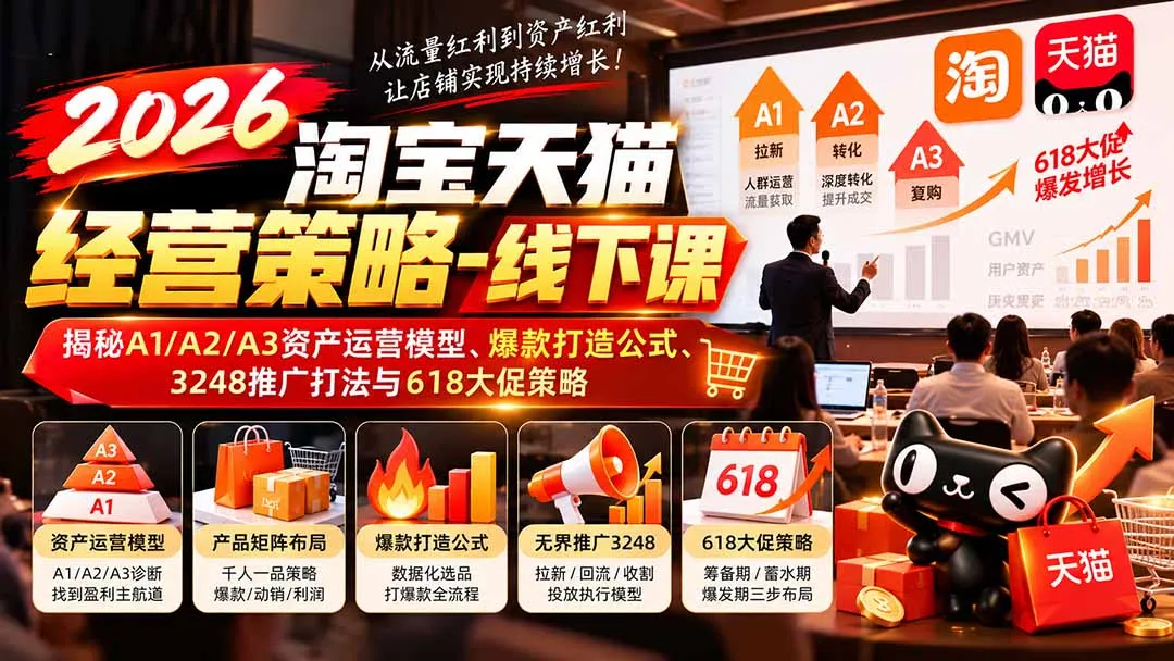 2026淘宝天猫经营策略-线下课：揭秘A1/A2/A3资产运营模型、爆款打造公式、3248推广打法与618大促策略 1