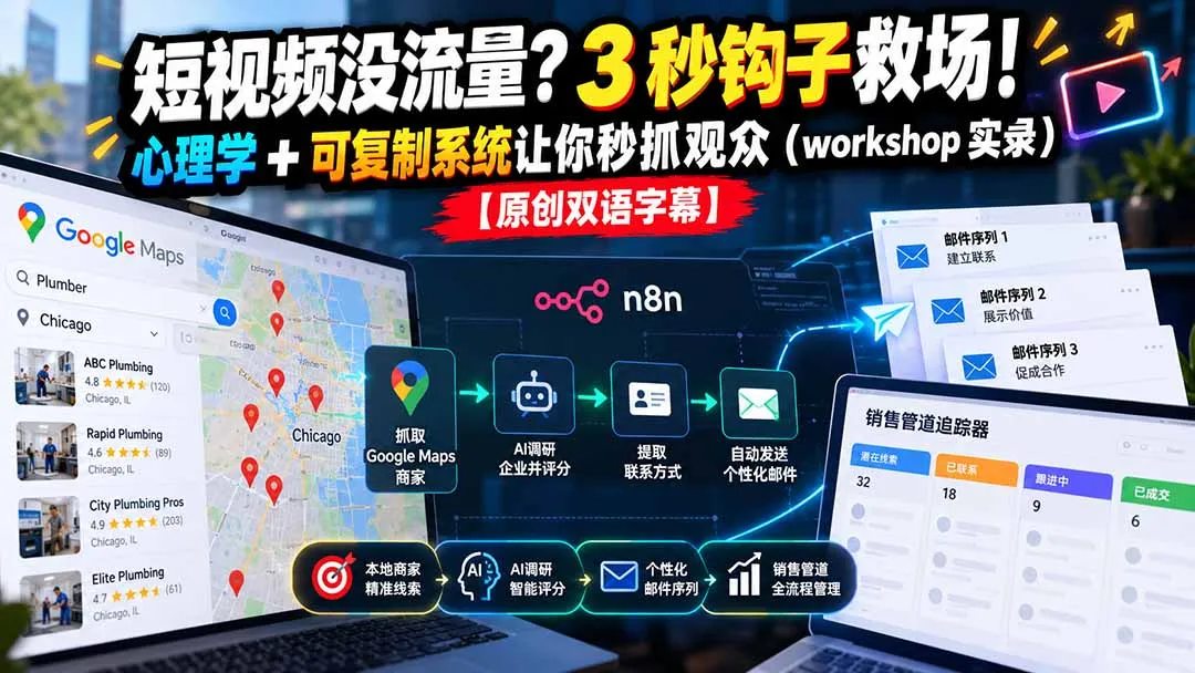 短视频没流量?3 秒钩子救场!心理学 + 可复制系统让你秒抓观众(workshop 实录 1 短视频没流量?3 秒钩子救场!心理学 + 可复制系统让你秒抓观众(workshop 实录 1
