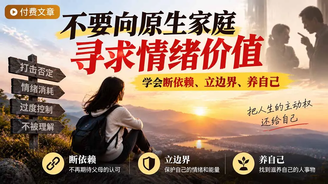 付费文章:不要向原生家庭寻求情绪价值,学会断依赖、立边界、养自己 1 付费文章:不要向原生家庭寻求情绪价值,学会断依赖、立边界、养自己 1