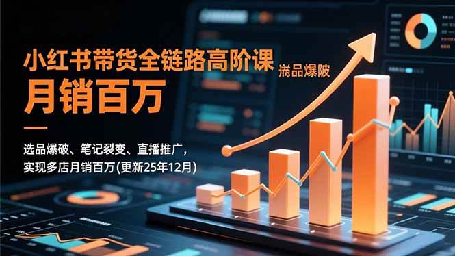 (16842期)小红书带货全链路高阶课,选品爆破、笔记裂变、直播推广,实现多店月销百万(更新25年12月)