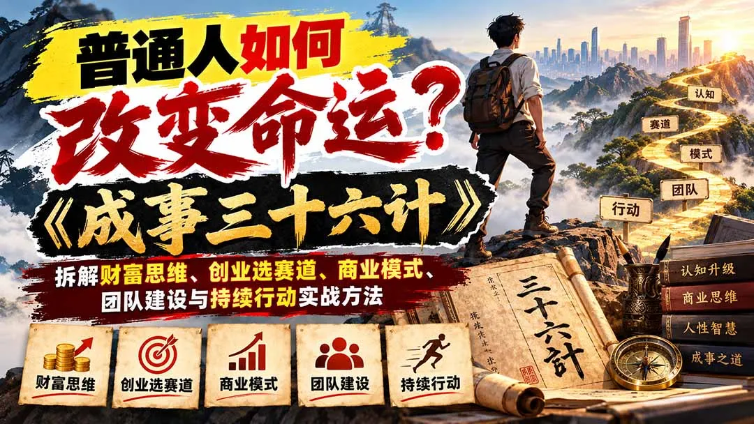 普通人如何改变命运?《成事三十六计》拆解财富思维、创业选赛道、商业模式、团队建设与持续行动实战方法 1 普通人如何改变命运?《成事三十六计》拆解财富思维、创业选赛道、商业模式、团队建设与持续行动实战方法 1
