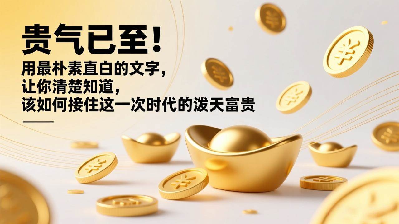 （17049期）付费文章：贵气已至！用最朴素直白的文字，让你清楚知道，该如何接住这一次时代的泼天富贵