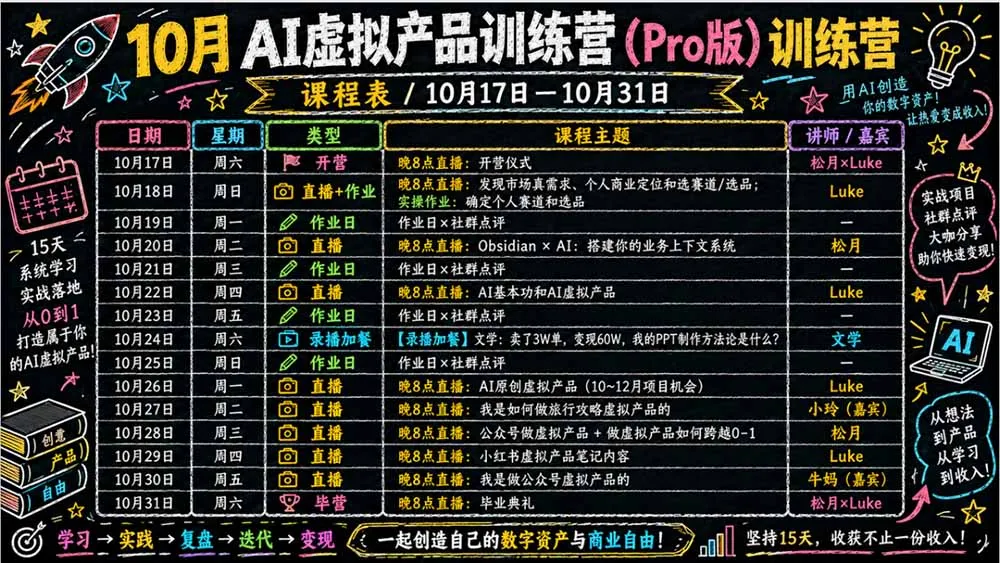 2026AI虚拟产品10月训练营(Pro版 4