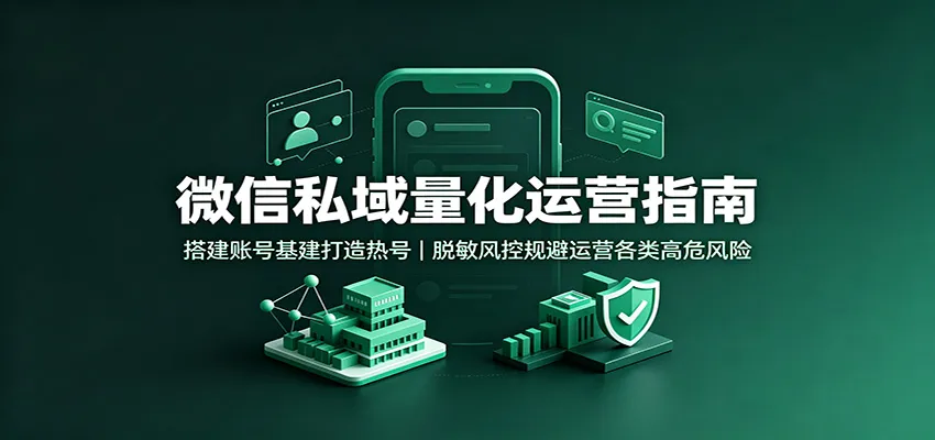 微信私域量化运营指南:搭建账号基建打造热号,脱敏风控规避运营各类高危风险