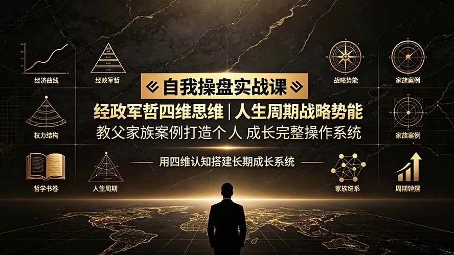 （19398期）自我操盘实战课：经政军哲四维思维｜人生周期战略势能｜教父家族案例打造个人成长完整操作系统