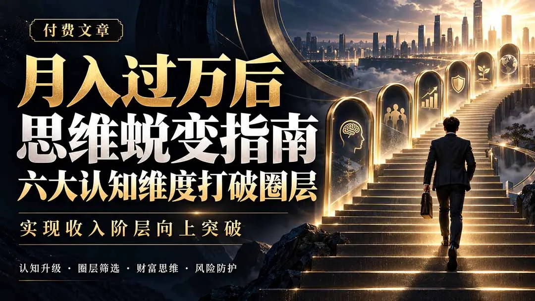 付费文章：月入过万后思维蜕变指南，六大认知维度打破圈层，实现收入阶层向上突破