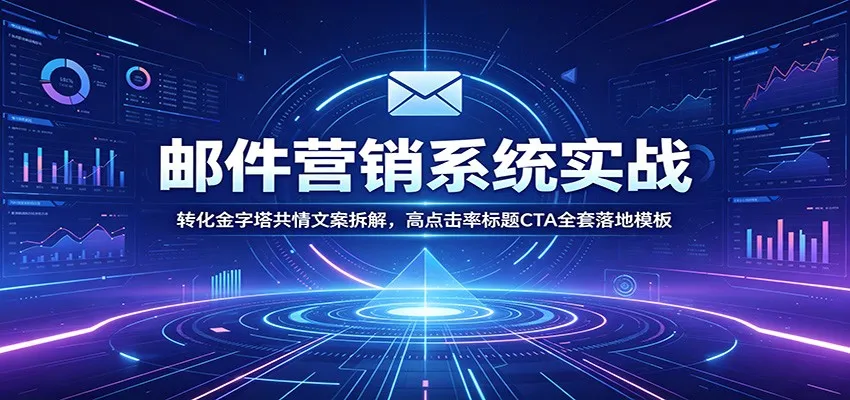 邮件营销系统实战：转化金字塔共情文案拆解，高点击率标题CTA全套落地模板