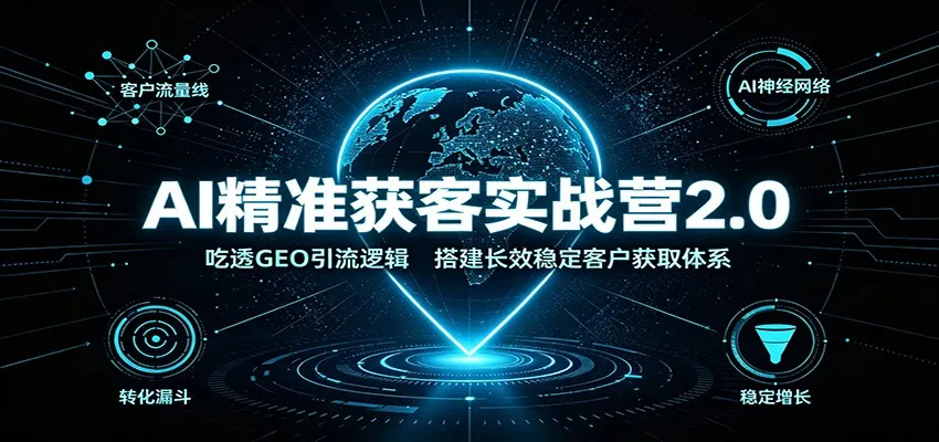 AI精准获客实战营2.0：吃透GEO引流逻辑，搭建长效稳定客户获取体系