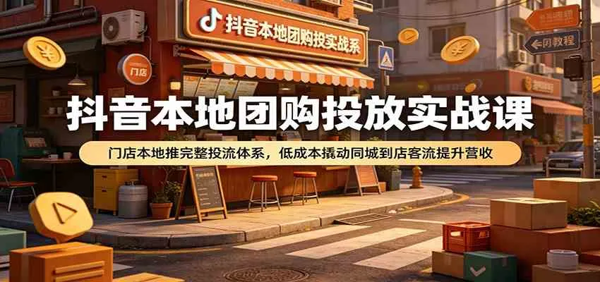 抖音本地团购投放实战课：门店本地推完整投流体系，低成本撬动同城到店客流提升营收