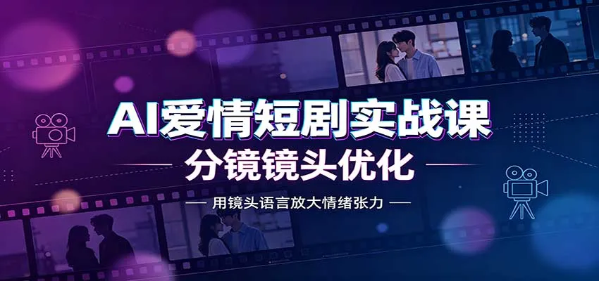 AI爱情短剧实战课：故事剧本创作，分镜镜头优化，智能体提示词