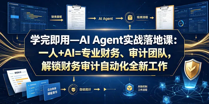 学完即用—AI Agent实战落地课：一人+AI=专业财务、审计团队，解锁财务审计自动化全新工作模式（更新0804）