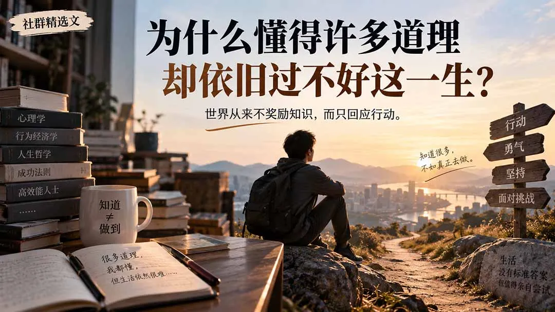 社群精选文:为什么懂得许多道理却依旧过不好这一生? 1 社群精选文:为什么懂得许多道理却依旧过不好这一生? 1
