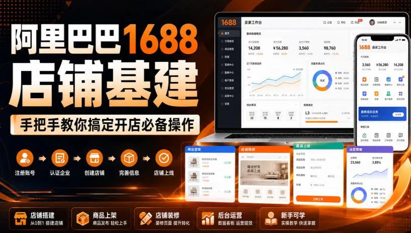 阿里巴巴1688店铺基建，手把手教你搞定开店必备操作（更新8月）