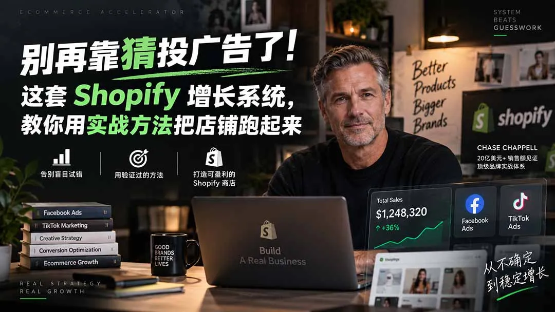 别再靠猜投广告了！这套 Shopify 增长系统，教你用实战方法把店铺跑起来【原创双语字幕】 1