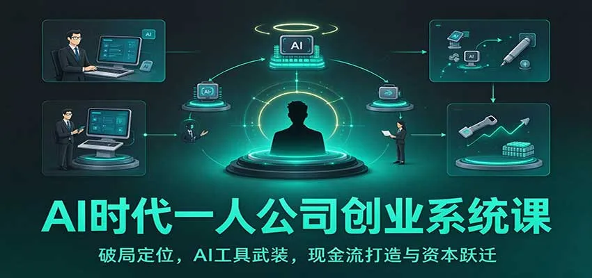 AI时代一人公司创业系统课:破局定位,AI工具武装,现金流打造与资本跃迁