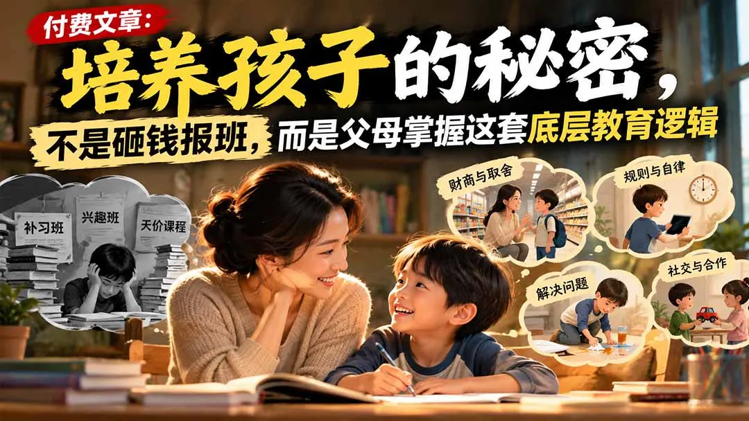 付费文章：培养孩子的秘密，不是砸钱报班，而是父母掌握这套底层教育逻辑 1