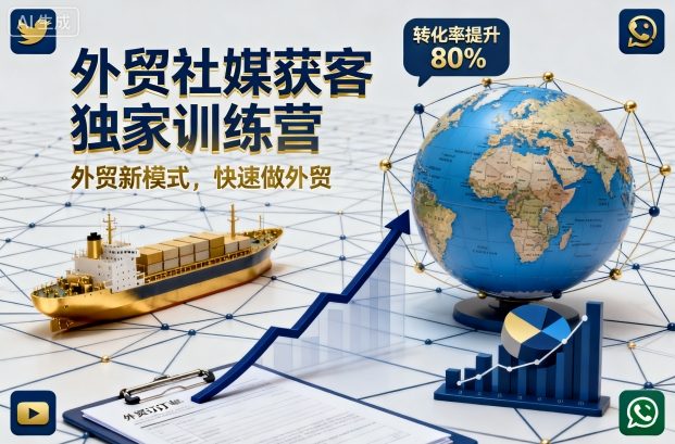 外贸社媒获客独家训练营，外贸新模式，快速做外贸（更新26年5月）