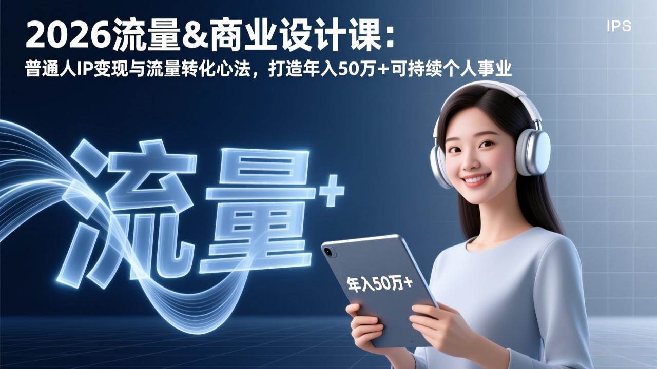 （17246期）2026流量&商业设计课：普通人IP变现与流量转化心法，打造年入50万+可持续个人事业