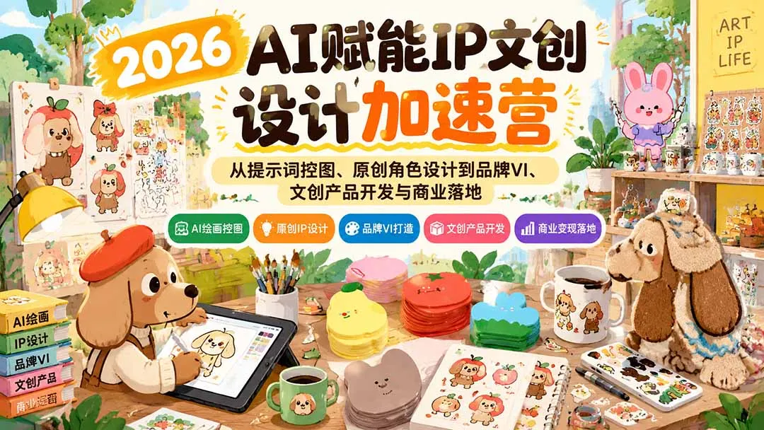 2026AI赋能IP文创设计加速营：从提示词控图、原创角色设计到品牌VI、文创产品开发与商业落地 1