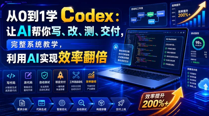 从0到1学Codex：让AI帮你写、改、测、交付，完整系统教学，利用AI实现效率翻倍(更新0918)