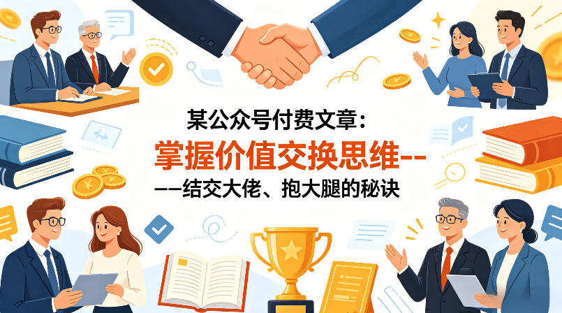 某公众号付费文章：掌握价值交换思维—-结交大佬、抱大腿的秘诀