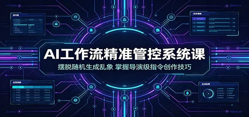 AI工作流精准管控系统课：摆脱随机生成乱象，掌握导演级指令创作技巧