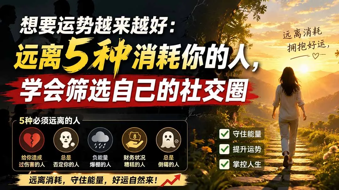 付费文章：想要运势越来越好：远离5种消耗你的人，学会筛选自己的社交圈 1